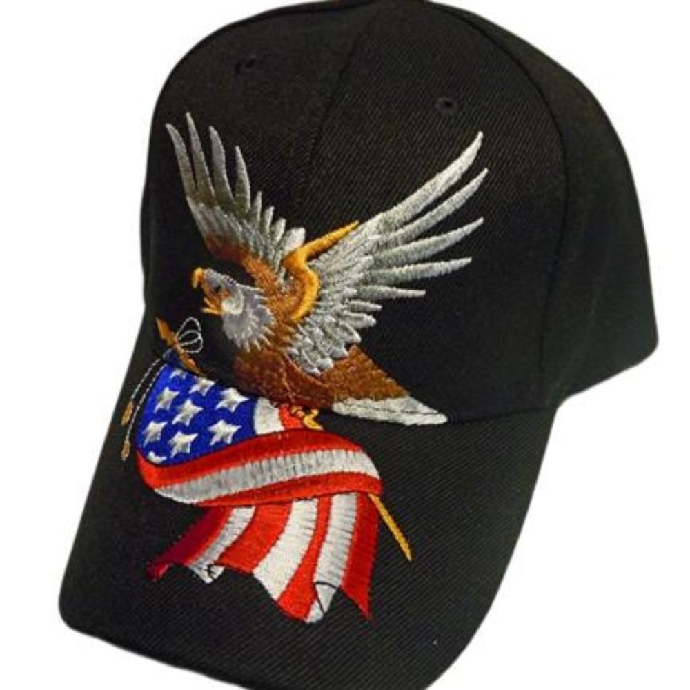FLAPI American Flag Bald Eagle Cap (One Size)